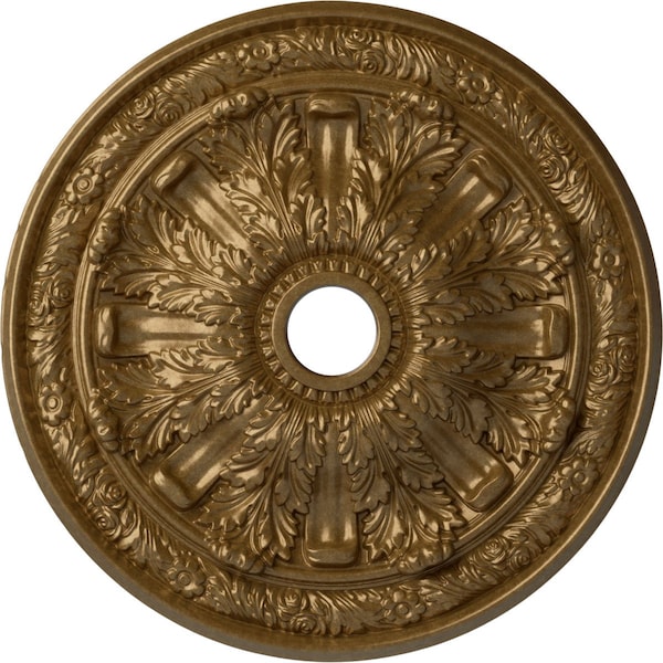 Ekena Millwork Flagstone Ceiling Medallion (Fits Canopies up to 3 7/8"), 30"OD x 3 7/8"ID x 3 1/4"P, Pale Gold CM30FLPAS - main